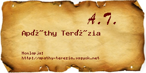 Apáthy Terézia névjegykártya
